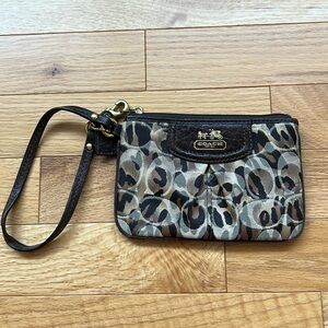 Coach wristlet, leopard print